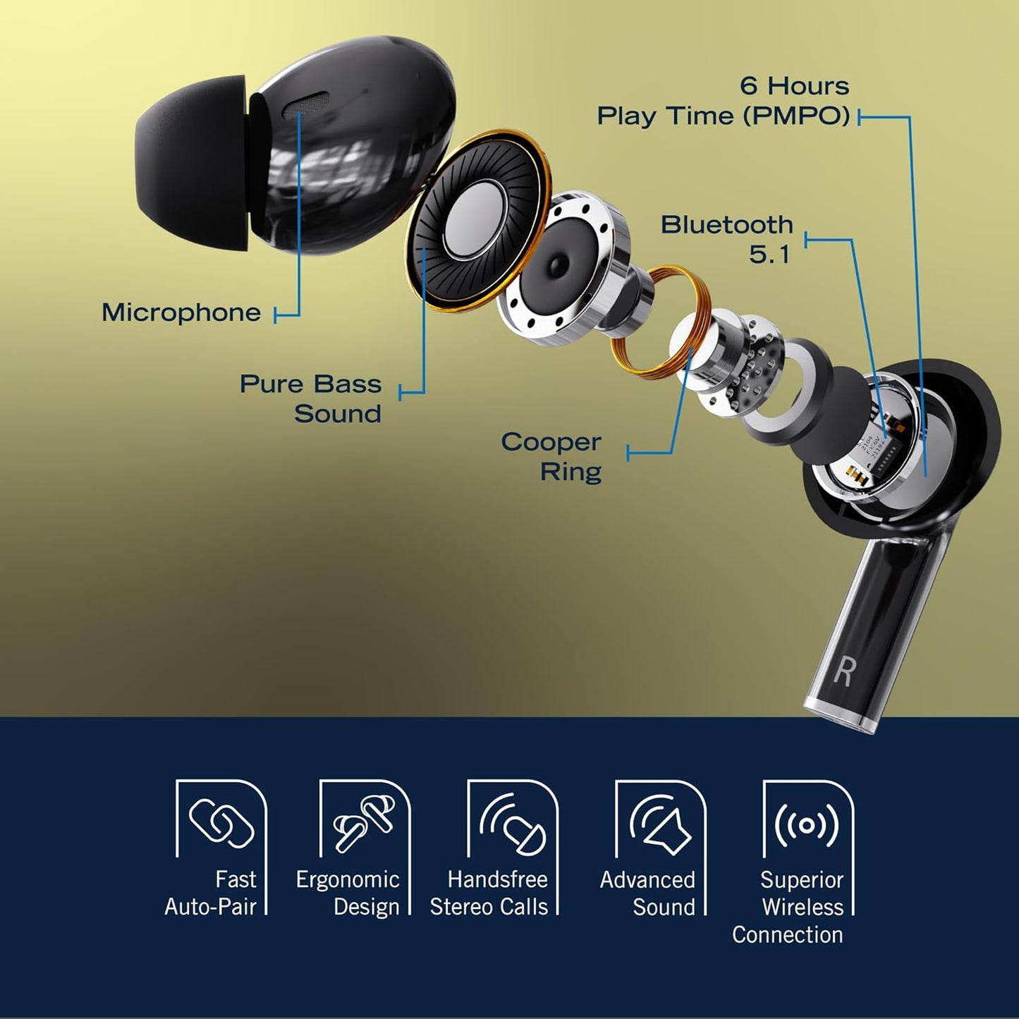 Nautica Buds T220 Wireless Stereo Earbuds
