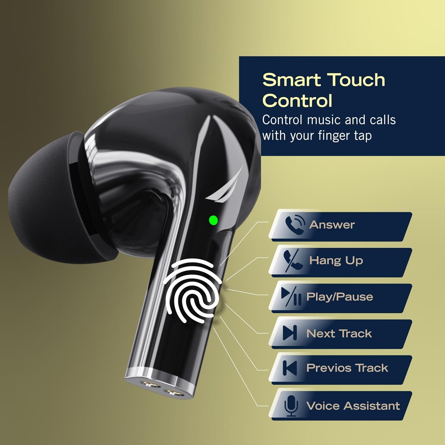 Black wireless earbuds