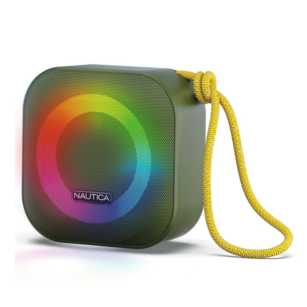 Portable speaker with rainbow gradient