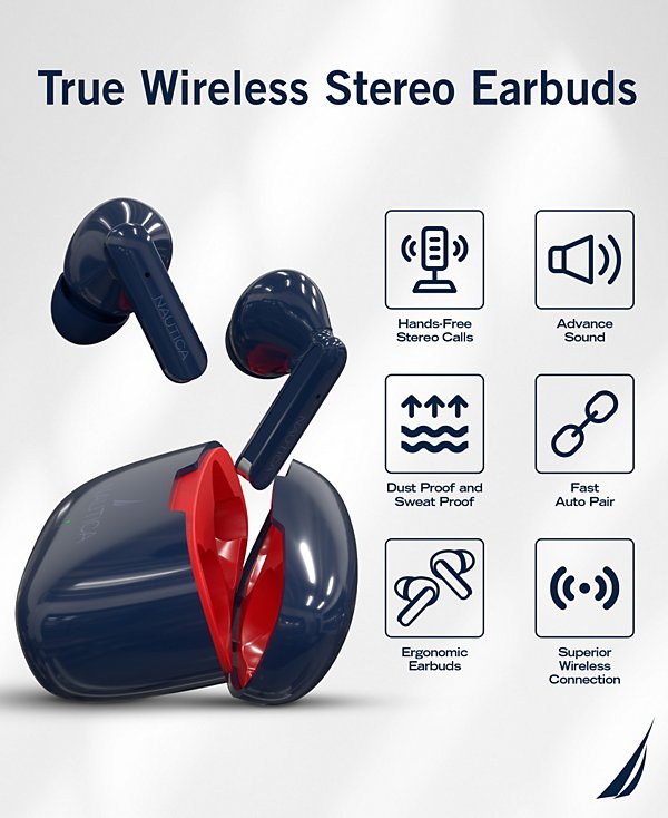 True wireless stereo earbuds with charging case 