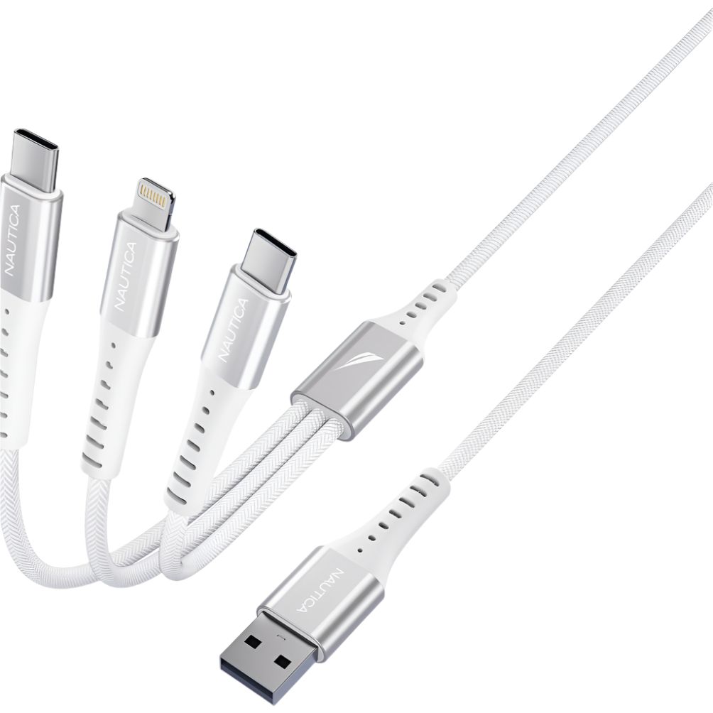 Multi-port charging cable with Nautica branding