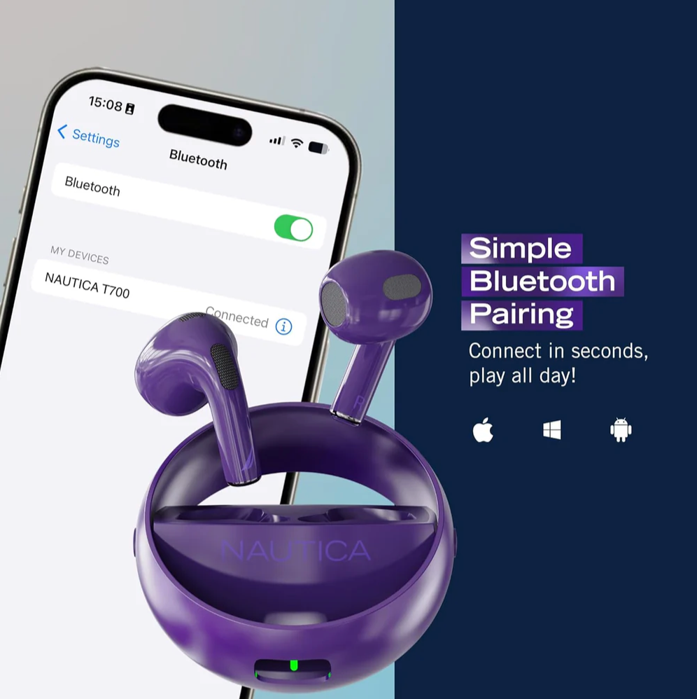 Nautica True Wireless Stereo Earbuds with Charging Case T700