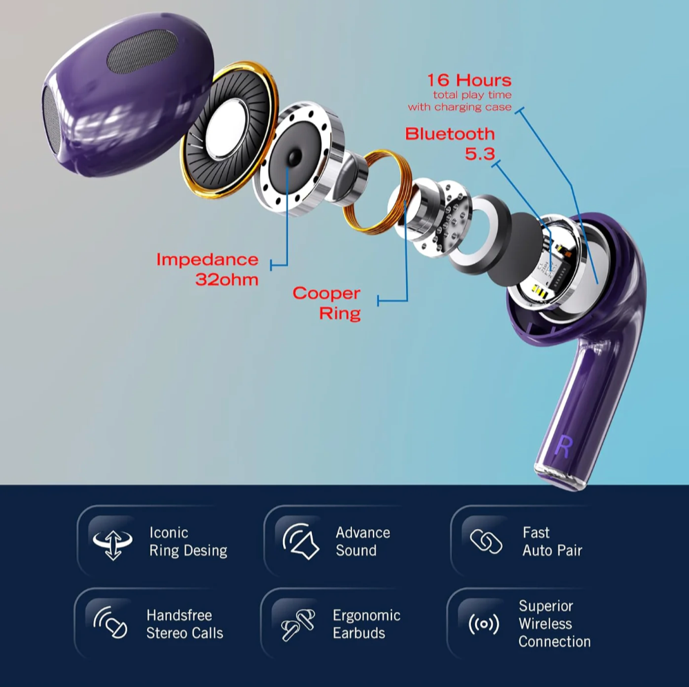 Nautica True Wireless Stereo Earbuds with Charging Case T700