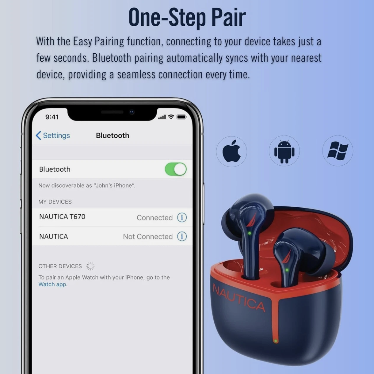 Nautica Urban T670 True Wireless Stereo Earbuds with Charging Case